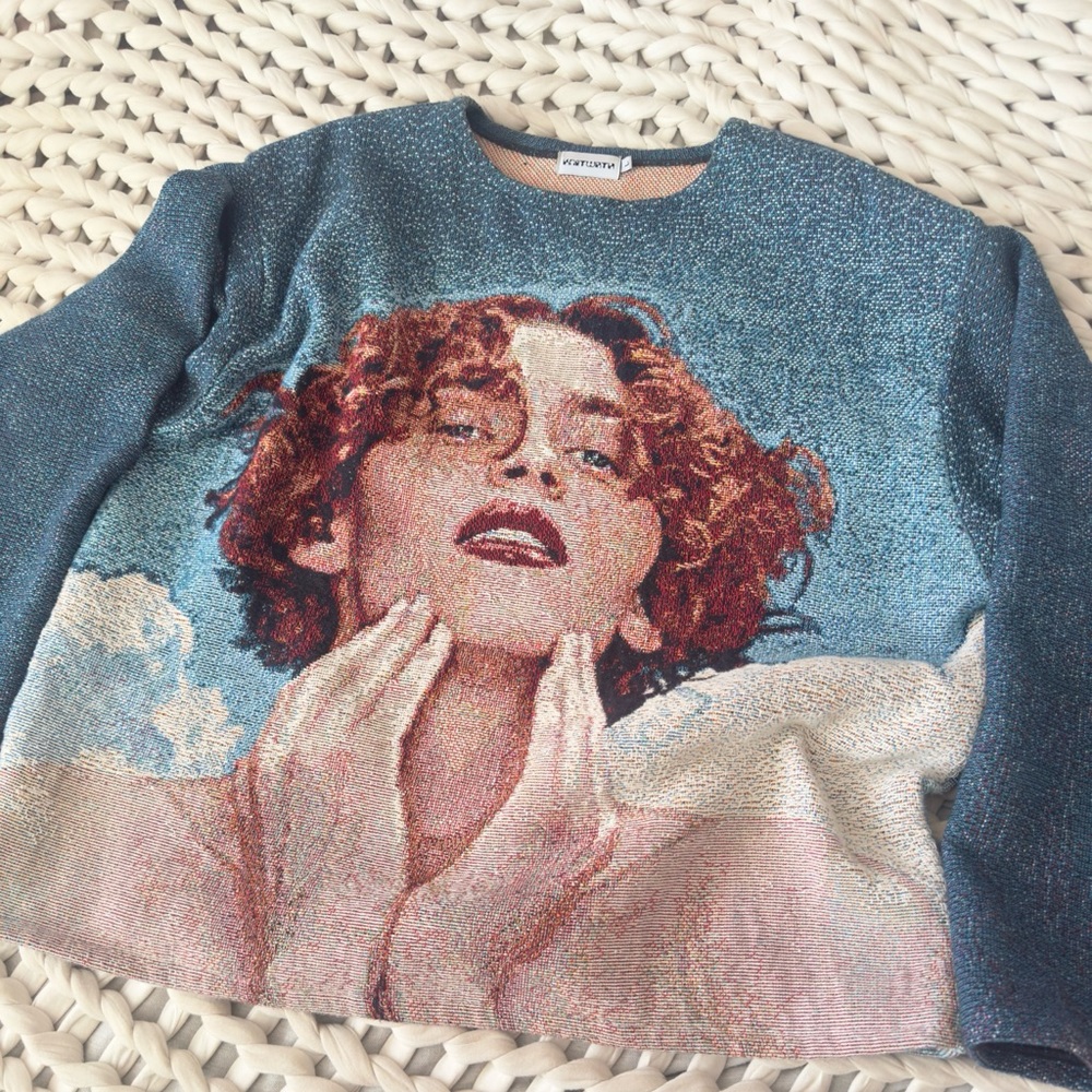 Knitwrth SOPHIE “It’s Okay to Cry” Unisex Pullover Oversized Graphic Sweater